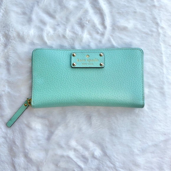 Kate Spade Light Blue Large Zip Around Continental Wallet with Original Tags - Picture 2 of 16